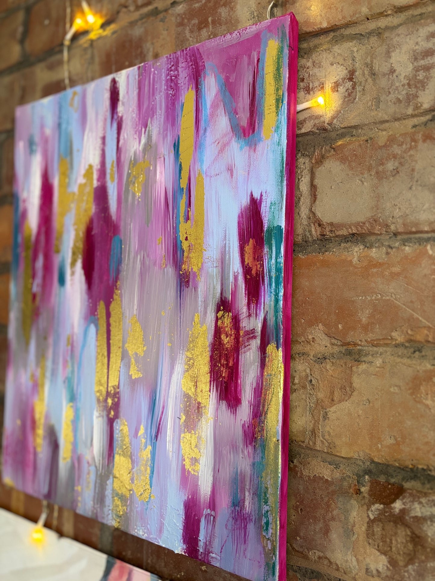 Carried Quietly | Original Abstract Diptych with Gold Detail