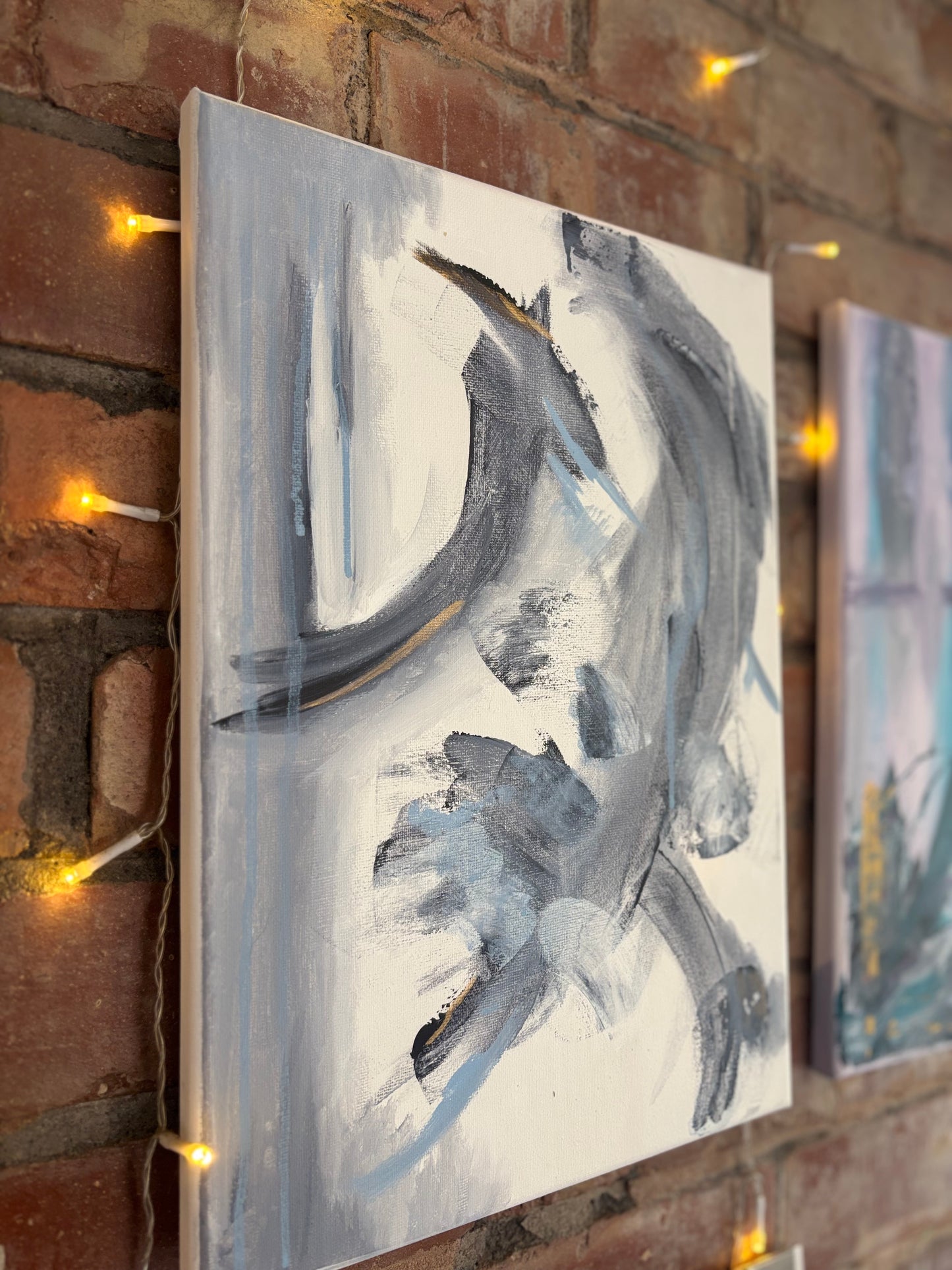 The Aftermath | Original Soft Abstract Painting with Gold Detail