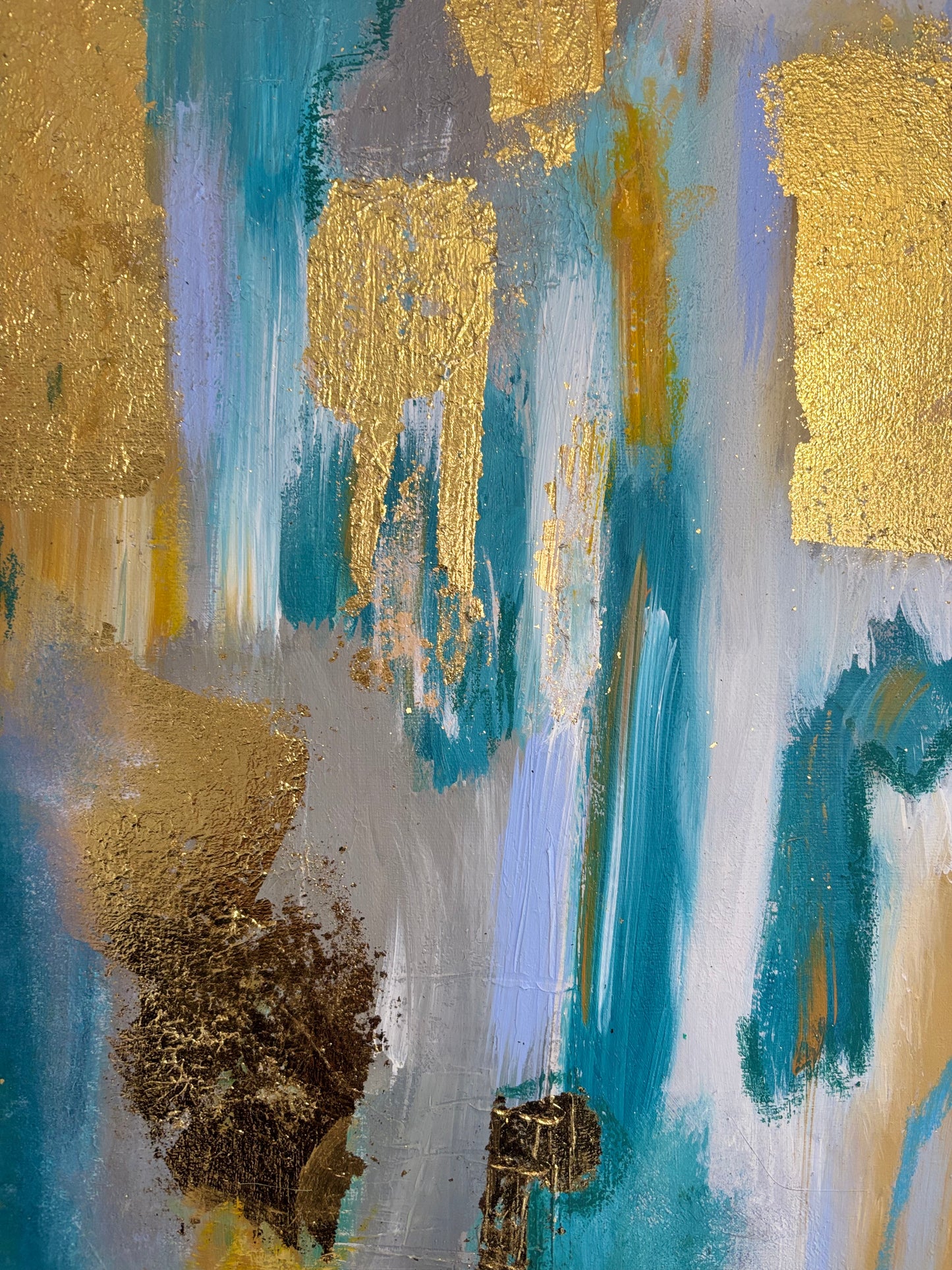 Carried Quietly | Original Abstract Diptych with Gold Detail