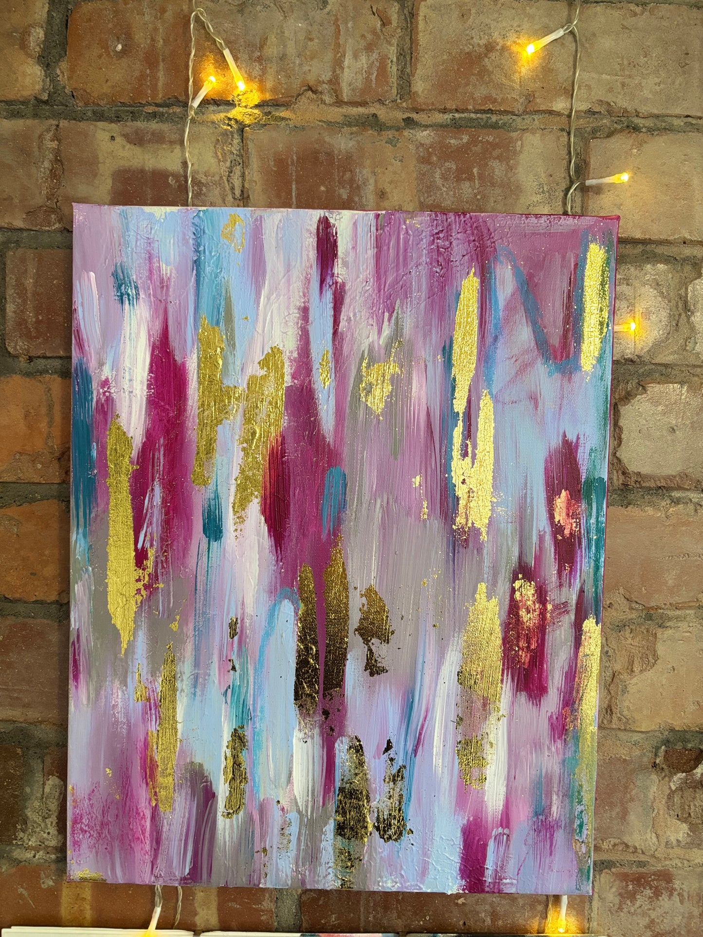 Carried Quietly | Original Abstract Diptych with Gold Detail