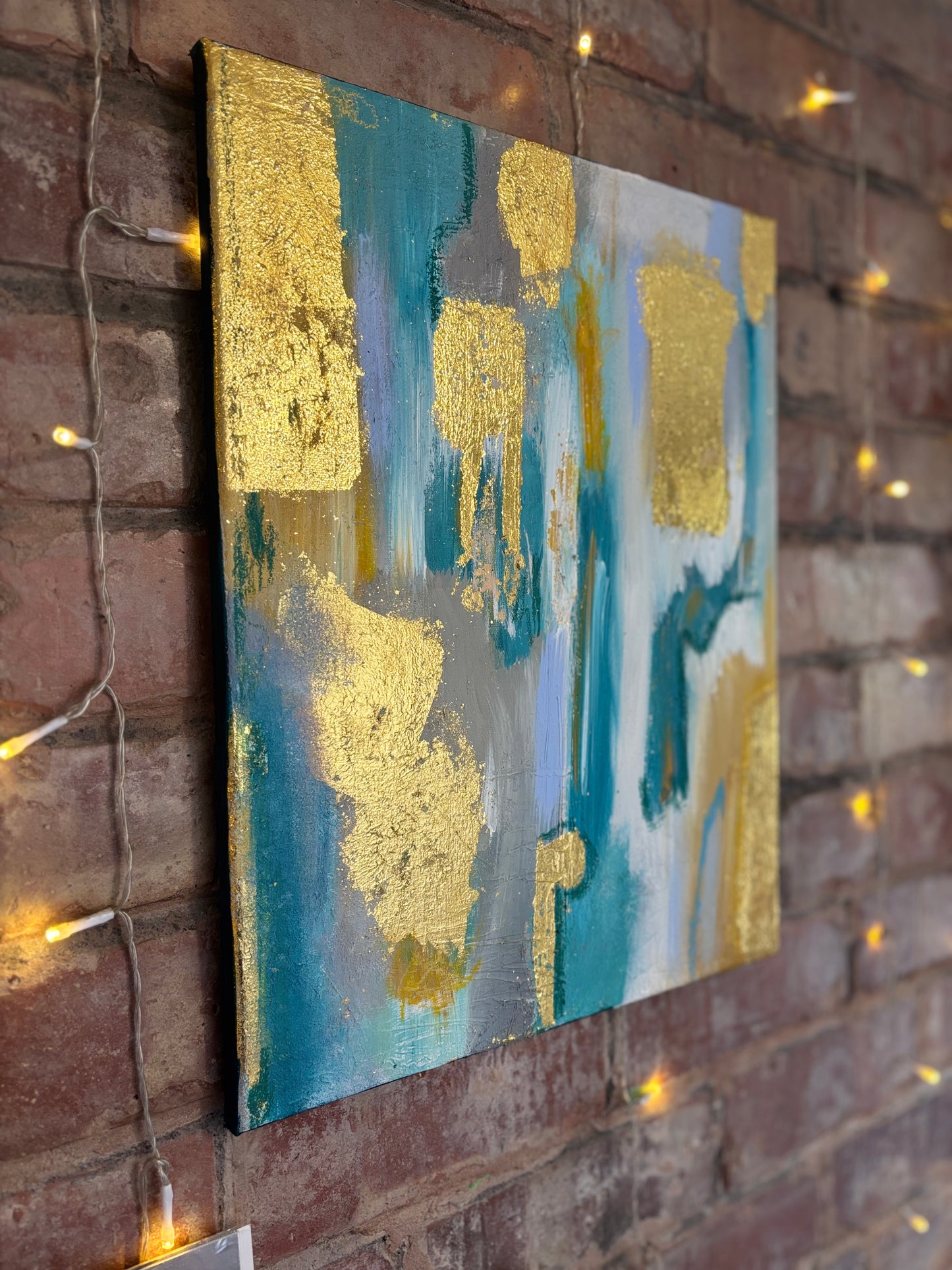 Carried Quietly | Original Abstract Diptych with Gold Detail