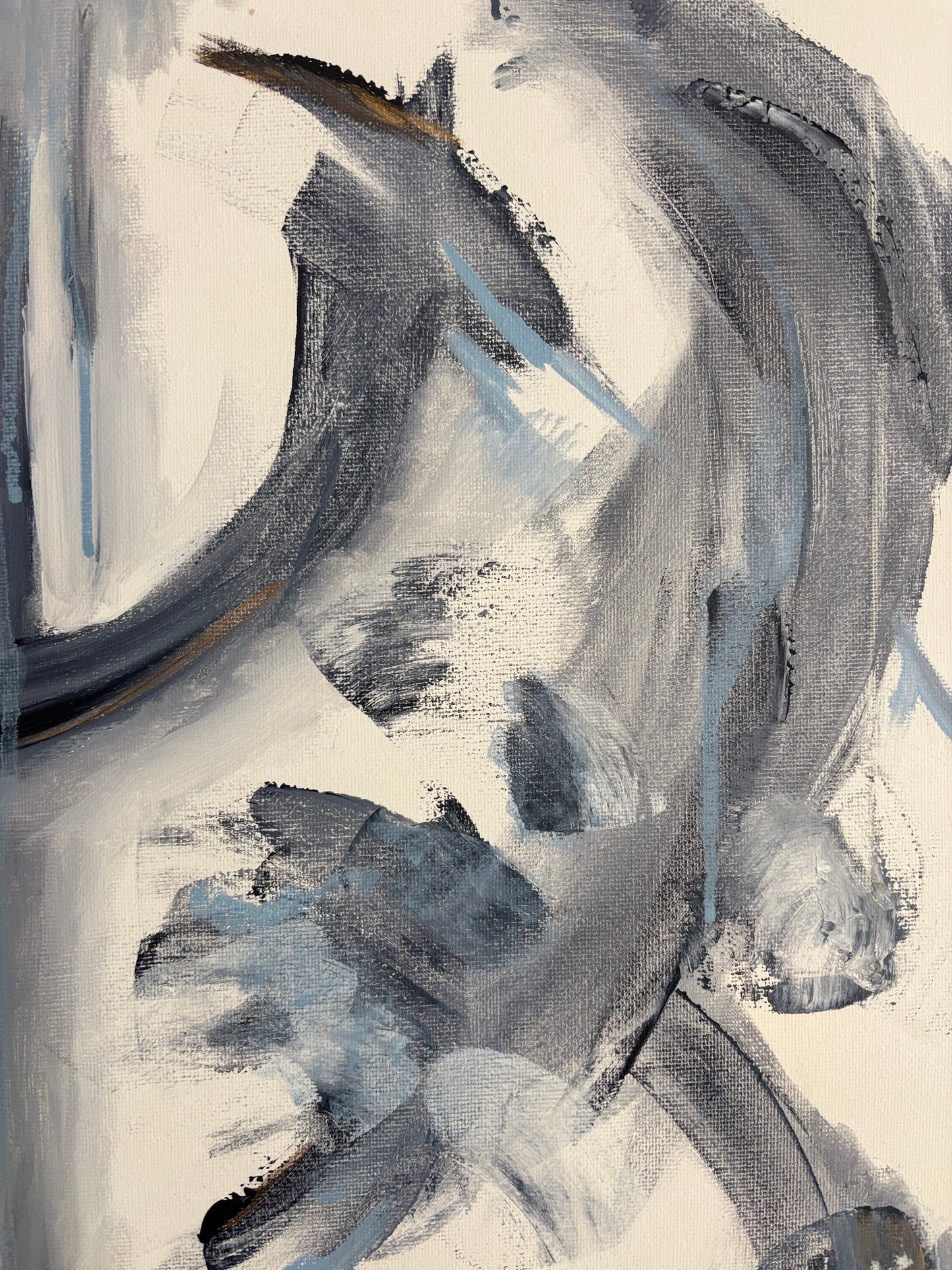 The Aftermath | Original Soft Abstract Painting with Gold Detail