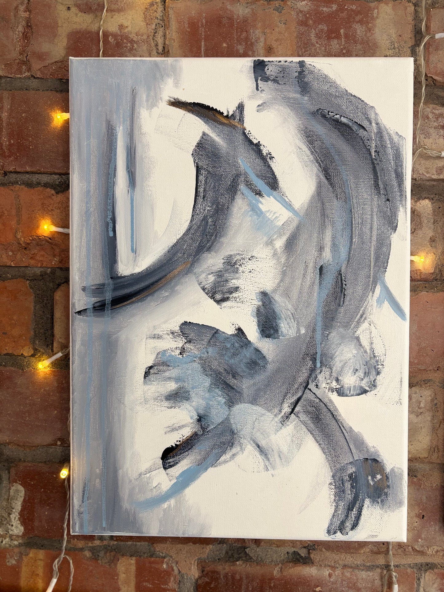 The Aftermath | Original Soft Abstract Painting with Gold Detail