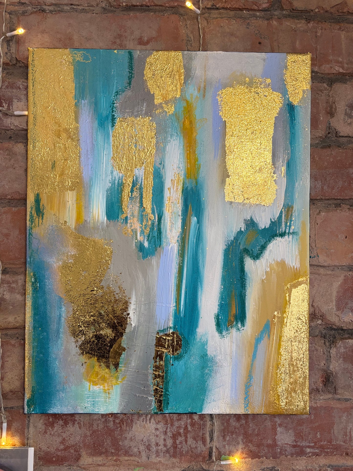 Carried Quietly | Original Abstract Diptych with Gold Detail